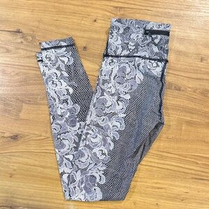 lululemon athletica Black and Gray Lace Pattern Leggings